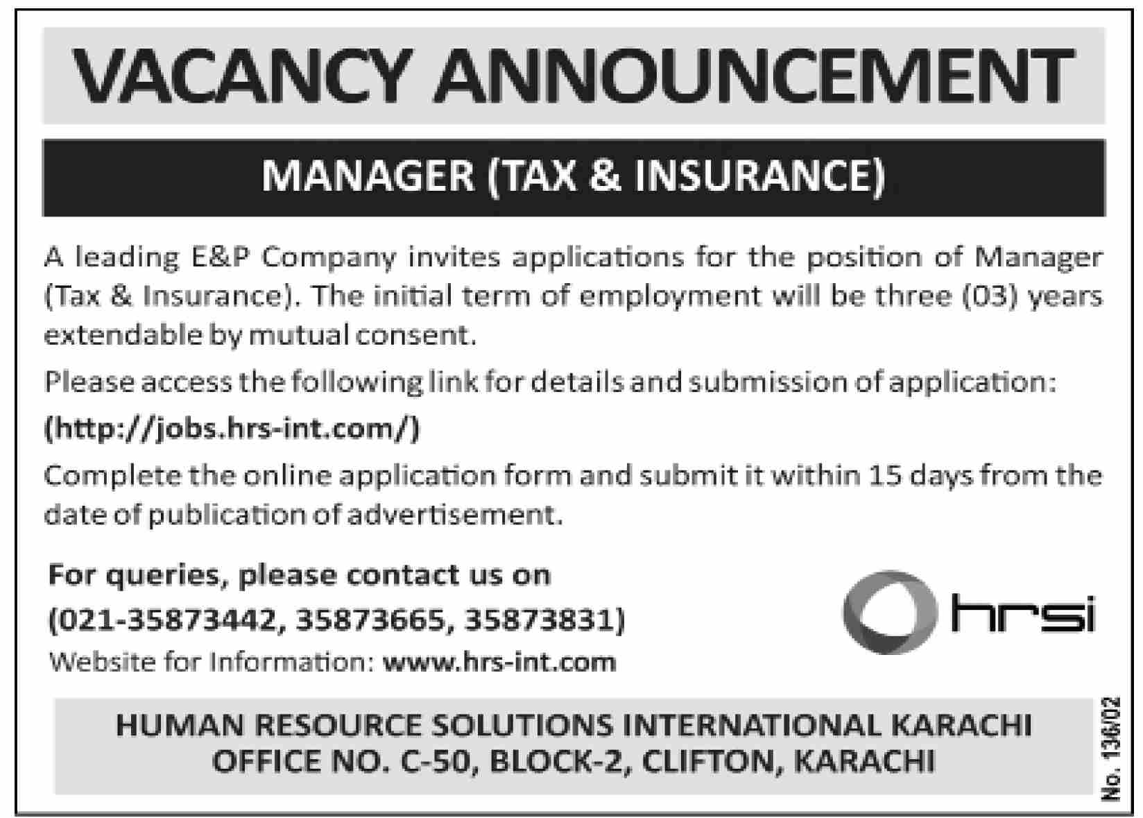 Jobs in HRSI Karachi